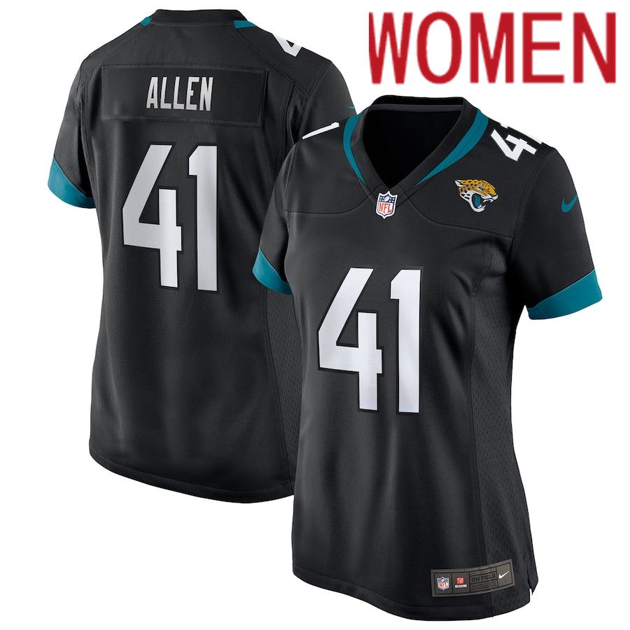 Women Jacksonville Jaguars 41 Josh Allen Black Nike Game NFL Jersey